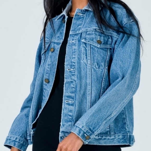 Rollas Jean Denim Jacket in Tumbled Blue - Picture 7 of 12